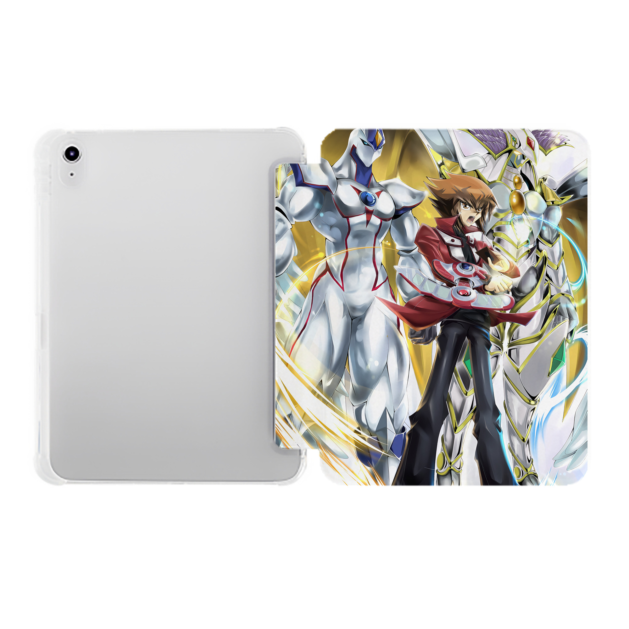 （画像用） 遊☆戯☆王 Yu-Gi-Oh! IPad ケース ペン収納付き 三つ折りスタンド PUレザー×シリコン 対応機種9.5/10.5/10.9インチ